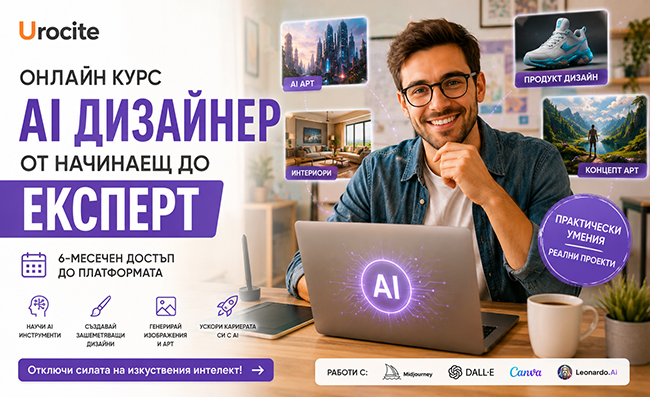 Онлайн курс AI дизайнер от начинаещ до експерт с 6-месечен достъп, от Urocite.bg